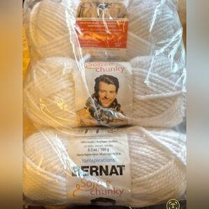 Bernat Softee Chunky White Yarn 3 Skeins